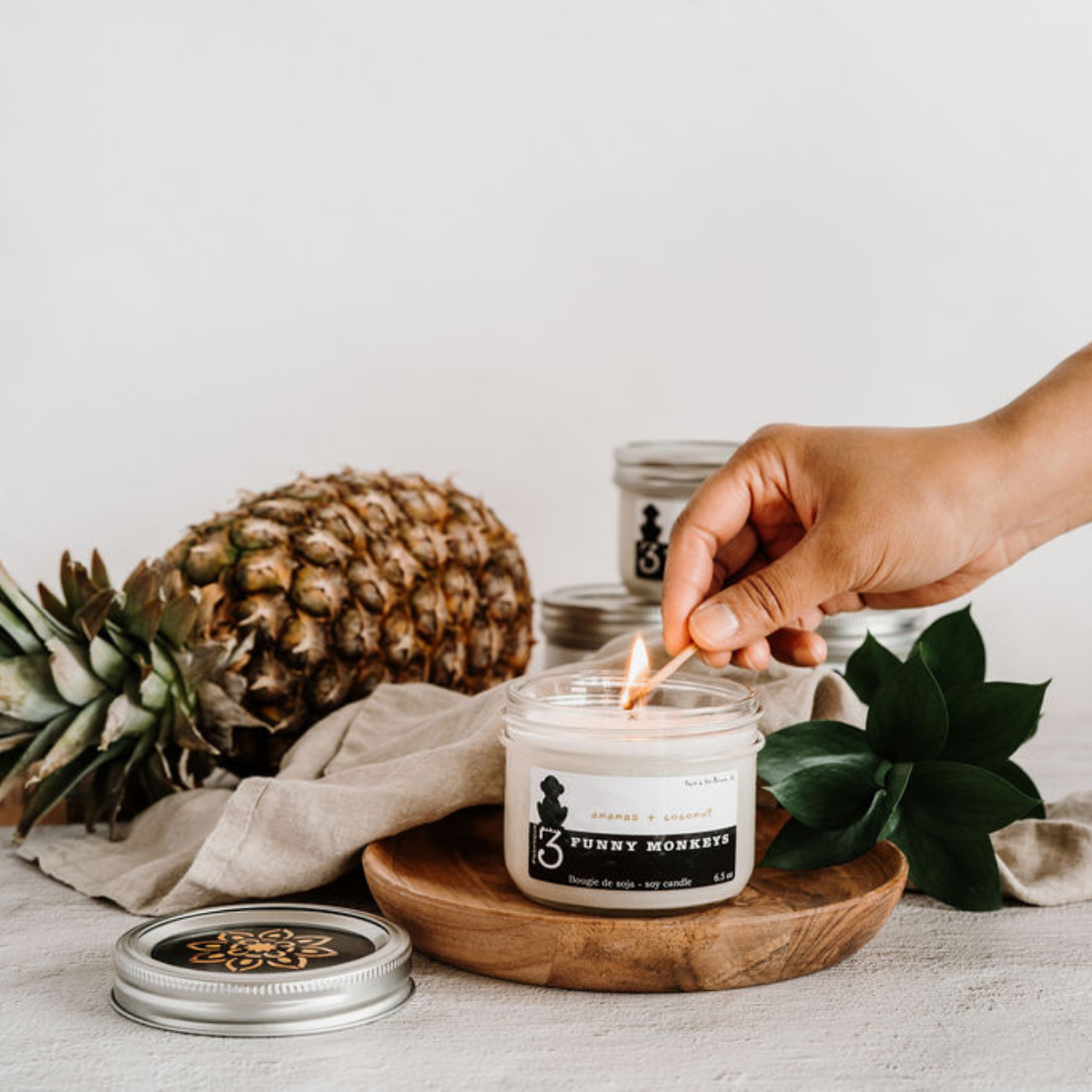 Pineapple + Coconut, soy candle 