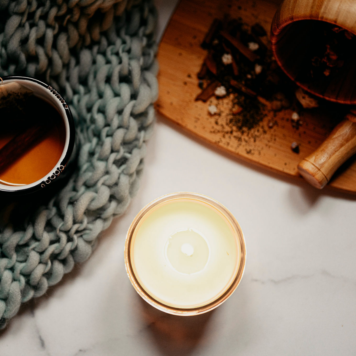 Chai latte, soy candle 
