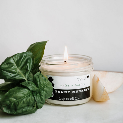Pear - basil, soy candle 