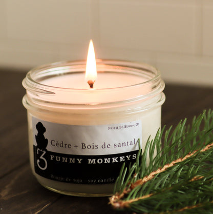 Cedar + Sandalwood, soy candle 