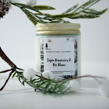 Balsam fir + White pine, soy candle 